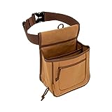 Allen Company Rival Double Compartment Shell Bag & 52 inch Waist Belt, Holds 50 Empty Hulls, Tan, Caramel Brown