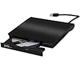 External CD Drive, USB 3.0 Slim DVD Writer Rewriter Burner High Speed Data Transfer for Desktop/Laptop/Linux/Mac OS/Windows10/8/7 (2021 Upgrade, Black)