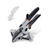 Terizger Miter Shears for Angular Cutting Molding,Quarter Round Cutting Tool,Multi Angle Miter Shear Cutter for Wood Chips, 0 - 135 Degree Adjustable , with 1 Extra blade