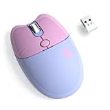 Wireless Mouse, 2.4G Cute Silent Computer Mouse with USB Receiver, 3 Adjustable DPI, Portable Mobile Cordless Mice for PC, Laptop, Mac, Computer, Notebook, Chromebook - Purple Colorful