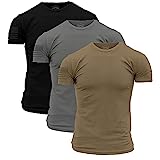 Grunt Style Ghost Basic Crew 2.0 Men's T-Shirt (3-Pack: Heavy Metal/Tan499/Black, Large)