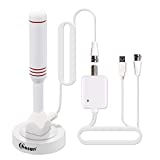 Chaowei Small Indoor Amplified HDTV Antenna with Signal Booster Amplifier-2023 Amplified hd Digital tv Antenna with Magnetic Base,16.5ft Coax Cable, Up to 120 Miles