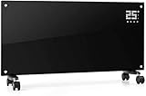 KLARSTEIN Bornholm Convection Panel Space Heater, 1500 Watt, Warms up to 400 sq ft, Freestanding or Easy Wall Mount, LED Display, ECO Mode, Overheating Protection, Adjustable Programs, Child Lock, Black