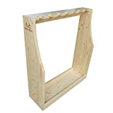 Rush Creek Creations Realtree Free Standing 7 Gun Storage Rack with Hidden Hardware - Solid New Zealand Pine - Easy Assembly, tan, 39-4001