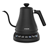 COSORI Electric Kettle Gooseneck with Temperature Control, 5 Presets Electric Tea Kettle & Pour Over Coffee Kettle, Stainless Steel, Ultra Fast, Auto Shutoff Boil-Dry Protection, 0.8L, Matte Black