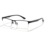 Cyxus Blue Light Blocking Computer Glasses for Men Semi Rim Glasses Crystal Lens UV Blocking Gaming Eyeglasses Black Frame