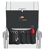 Airplane Pockets – Airplane Tray Table Cover | Seat Back Organizer & Storage for Personal Items | Clean, Convenient, Expandable Pockets | Sanitary Travel Essentials for Flying | Media Pouch, 1 Pack
