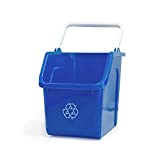 good natured Handy Recycler, 6 Gallon / 25 Liter – Stackable Recycling Bin for Kitchen or Office - Plant Based, BPA-Free Recycling Container with Handle, Blue