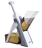 SupMaKin Safe Mandoline Slicer, Upright Vegetable Potatoes Slicer Chopper, Julienne + Dicer, Thickness Adjuster for Kitchen Fast Meal Prep - Gray