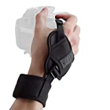 USA GEAR Professional Camera Grip Hand Strap with Black Neoprene Design and Metal Plate - Compatible with Canon , Fujifilm , Nikon , Sony and more DSLR , Mirrorless , Point & Shoot Cameras