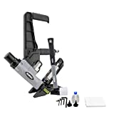 NuMax S50LSDH Pneumatic 2-in-1 15.5-Gauge and 16-Gauge 2' Dual Handle Flooring Nailer and Stapler, Grey and Black