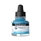 Daler-Rowney Aquafine Watercolor Ink Coeruleum Hue 29.5ml - Versatile Liquid Watercolor Ink for Artists and Students - Use with Paint Brushes, Technical Pens, Airbrushes, and Paint Markers