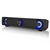 Computer Speakers,Smalody PC Speaker Mini Led Soundbar Cool Design Perfect for Monitor Gaming Laptop Desktop Notebook