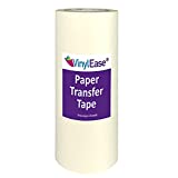 Vinyl Ease 12 inch x 150 feet roll of Paper Transfer Tape with a Medium Tack Layflat Adhesive. Works with a Variety of Vinyl. Great for Decals, Signs, Wall Words and More. V0844