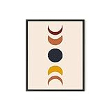 Haus and Hues Moon Phases Wall Art Boho Prints, Mid Century Modern Wall Art, Boho Posters and Prints, Moon Picture Wall Art, Mid Century Modern Print Colorful Moon Transition (Unframed 16x20)