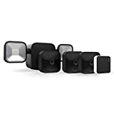 Blink Floodlight camera | Wireless smart security Outdoor camera + LED mount, two-year battery, motion detection | 3 camera kit (Black)