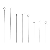 PH PandaHall 560pcs 8 Styles 304 Stainless Steel Eye Pins 30mm 40mm 50mm Head Pins Ball 22 Gauge Head Pins Findings Open Eye Pin for Earring Bracelet Pendant Jewelry Making, Stainless Steel Color