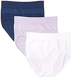 Warner's womens Blissful Benefits By Warner's Seamless Brief Panty 3 Pack Underwear, Lavender Macaron/White/Navy Ink, XX-Large US