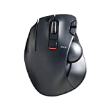 ELECOM EX-G Left-Handed Trackball Mouse, 2.4GHz Wireless, Thumb Control, 6-Button Function with Smooth Tracking, Ergonomic Design, Optical Gaming Sensor, Windows11, macOS (M-XT4DRBK)