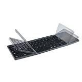 Portable Foldable Bluetooth Keyboard with Touchpad Portable Wireless Keyboard, Rechargeable Full Size Ultra Slim Pocket Folding Keyboard for Android Windows iOS Tablet 3 Fold Bluetooth Keyboard