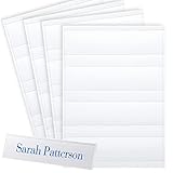 Perforated Paper Nameplate Inserts Printable Name Plate Inserts Print or Write Paper Inserts Blank Paper Name Badge Inserts for Business Meetings Corporate Events (60, 8 x 2 Inch)