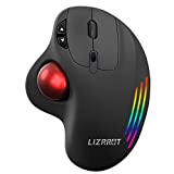 Wireless Trackball Mouse, Computer Ergonomic Mouse, Rechargeable Bluetooth Mouse, Easy Thumb Control,Precise and Smooth Tracking, 3 Device Connection(BT3.0/4.0 or USB), for PC, Laptop,iPad, Mac,Windos