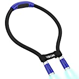 Neck Reading Light USB Rechargeable - LEDGLE Book Light for Reading in Bed with 4 LED 3 Brightness Levels 2 Flexible Soft Silicone Arms - Hands Free Lamp for Reading Knitting Craft Camping Repairing