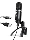 Podcast Microphone, MOMAN EM1 Mic USB PC Plug & Play Windows Mac Laptop Cardioid Polar Pattern Perfect for Recording YouTube Zoom Twitch YouTube Discord Streaming, USB-PC-Condenser-Computer-Microphone