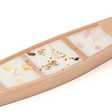 Unique House Warming Gifts New Home Decor, Scented Candle Gifts for Men Women, Mens Funny Candle House Decor, All Natural Wooden Boat Spa Crystal Candle, Wood Dough Bowl Candle Housewarming Gift, 7.9'