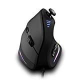 Vertical Mouse, Ergonomic USB Wired Vertical Mouse with [5 D Rocker] [10000 DPI] [11 Programmable Buttons], RGB Gaming Mouse for Gamer/PC/ Laptop/Computer