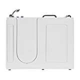 Empava 53 in. Acrylic Whirlpool Walk-in Tub Water Jets Alcove Bathtub with Left Side Door, White