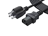 PWR+ 12 Ft Long 3 Prong Cable for Computer PC Monitor TV PS4 Pro - C13 to NEMA 5-15P Power Cord