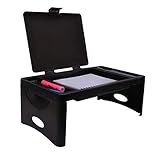 Foldable Lap Desk with Storage Pocket | Perfect use for Children's Activites, Travel, Breakfast in Bed, Gaming and Much More! Great for Kids and Teens! (Black)