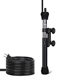hygger ETL Certification Aquarium Heater, 50W/100W/200W/300W Submersible Fish Tank Thermostat Heater with Adjust Knob Suction Cup for Small Betta Coral Saltwater and Freshwater