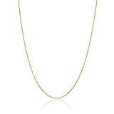 18K Gold over Sterling Silver .8mm Thin Italian Box Chain Necklace - 20'