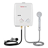 Tankless Water Heater, thermomate 5L Portable Propane Gas Hot Water Heater with Overheating Protection, 1.32 GPM, Low Pressure Startup for Camping, 34,000 BTU/Hr, Easy to Install, White