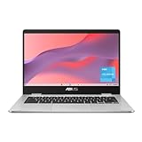ASUS Chromebook C424, 14.0' 180 Degree FHD NanoEdge Display, Intel Dual Core Celeron Processor, 4GB LPDDR4 RAM, 128GB Storage, Silver Color, C424MA-AS48F