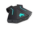 Pro Kam RGB USB Keyboard and Mouse Adapter, Compatible with Playstation 4 PS4, Xbox One, Xbox 360, Switch, PS3 with 3.5mm Headset Jack for Audio and Microphone