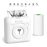 Mini Printer, Mini Sticker Printer for iPhone Android Phone, Pocket Printer for Photo Picture Home Office Label Notes QR Code (White)