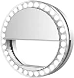Selfie Light for iPhone & Android，LVYOUIF Portable Clip on Ring Selfie Light Flash with 36 Rechargeable LED for Phone Laptop iPad Photography Camera Video Girls Makeup(White)