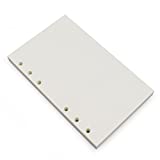 6-Ring A6 Binder/Planner Refill Paper, 6 Hole,6 3/4 x 4 1/8 Inches Refillable White Paper for Loose Leaf Binder Notebook Diary Traveler Journal Inserts, 80 Sheets/160 Pages,Blank