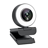 Angetube Streaming 1080P HD Webcam Built in Adjustable Ring Light and Mic. Advanced autofocus AF Web Camera for Google Meet Xbox Gamer Facebook YouTube Streamer
