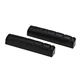 Musiclily Pro Urea Resin Plastic Slotted 44mm Electric Guitar Les Paul Nuts Flat Bottom for 6-string LP Style Guitar, Black (Set of 2)