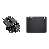 Mad Catz The Authentic R.A.T. 8+ Optical Gaming Mouse & The Authentic G.L.I.D.E. 16' Gaming Surface, 0.1' x 12.6' x 10.6'