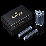 Scriveiner Fountain Pen Ink Cartridges - Black - 20 Standard International Ink Cartridges, Made in UK, The Best Cartridge for Your Scriveiner Pen, Refill Size Fits A Wide Range of Fountain Pens