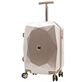 kensie Women's 3D Gemstone TSA Lock Hardside Spinner Luggage, Rose Gold, 20-Inch Carry-On