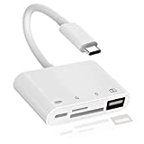 USB C SD Card Reader, 4 in 1 Micro SD Card Reader with Type-c Charging Port Memory Card Reader OTG Adapter Compatible with Camera, Phone with USB-C Port, Notebook and More USB C Devices