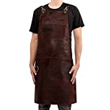 Robusta Pelle Leather Apron - Full Grain Cowhide Leather - Thick and Durable - Multipurpose - Unisex - Adjustable Leather Straps - Easy to Clean