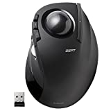 ELECOM DEFT Trackball Mouse, 2.4GHz Wireless, Finger Control, 8-Button Function with Smooth Tracking, Ergonomic Design, Optical Gaming Sensor, Windows11, macOS (M-DT2DRBK)