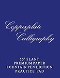 Copperplate Practice Pad: Calligraphy Writing | 100 GSM Premium Quality Paper Fountain Pen Edition- 55 Degree Slant Angle Lined Guide Practice Sheets (ASK Copperplate Calligraphy Books)